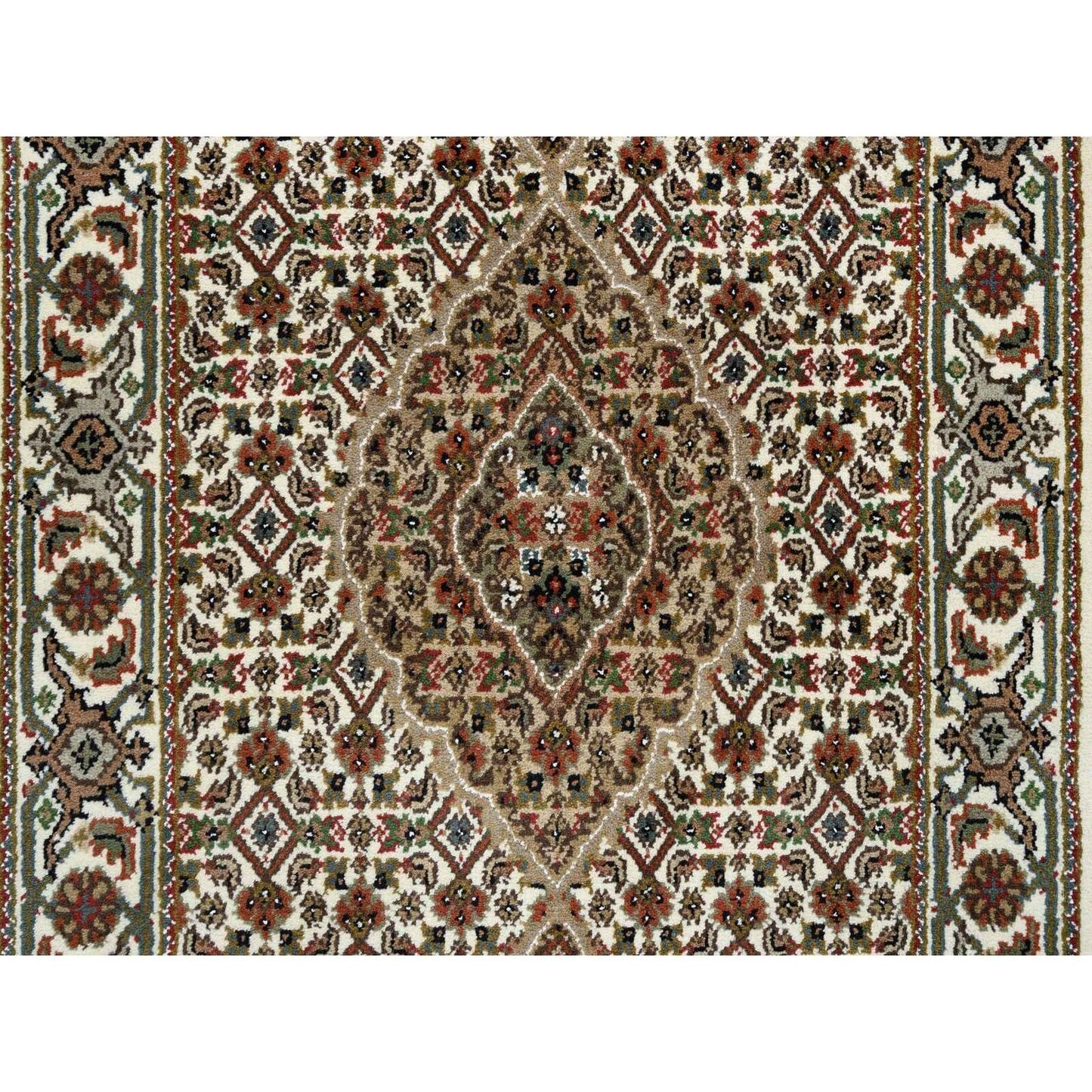 2'6"X18' Ivory Tebraz Mahi 175 Kpsi Wool Hand Knotted Xl Runner Rug