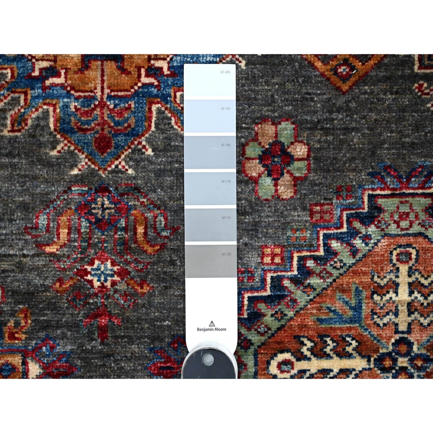 9'X12'1" Gray Wool Hand Knotted Super Kazak Tribal Pattern Oriental Rug