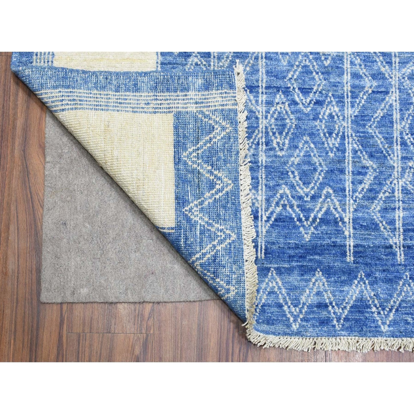 10'1"X13'9" Navy Blue Fine Peshawar Extra Soft Wool Hand Knotted Rug