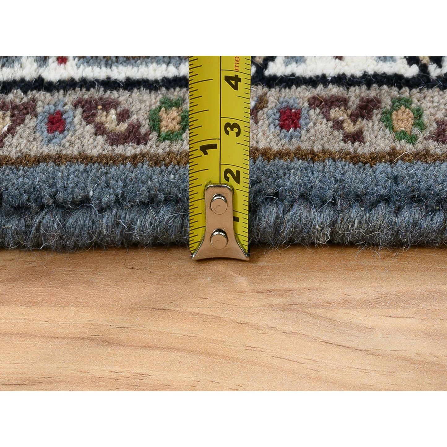 2'5"X23' Gray Wool Hand Knotted Tebraz Mahi Runner Oriental Rug