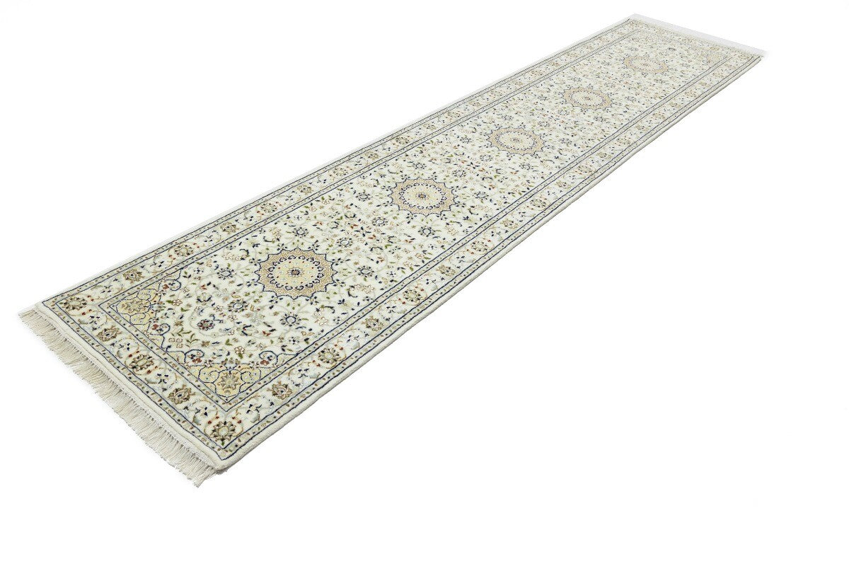 Indo-Nain Oriental Runner Rug Medallion Floral