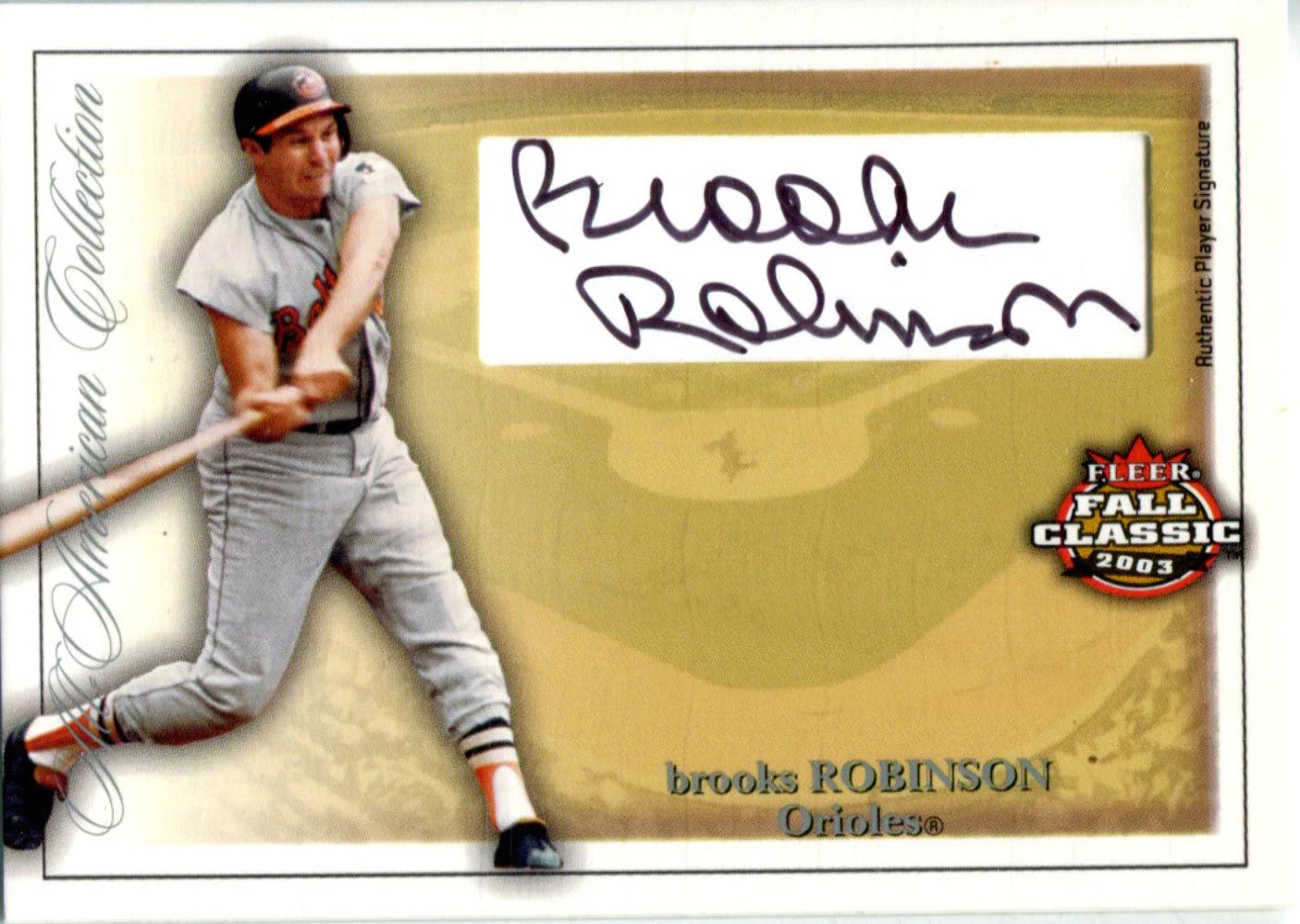Brooks Robinson Autographed 2003 Fleer Fall