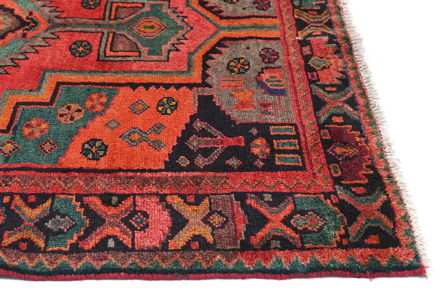 Handmade Vintage Tribal Red Floral Wool 4'8X6'4