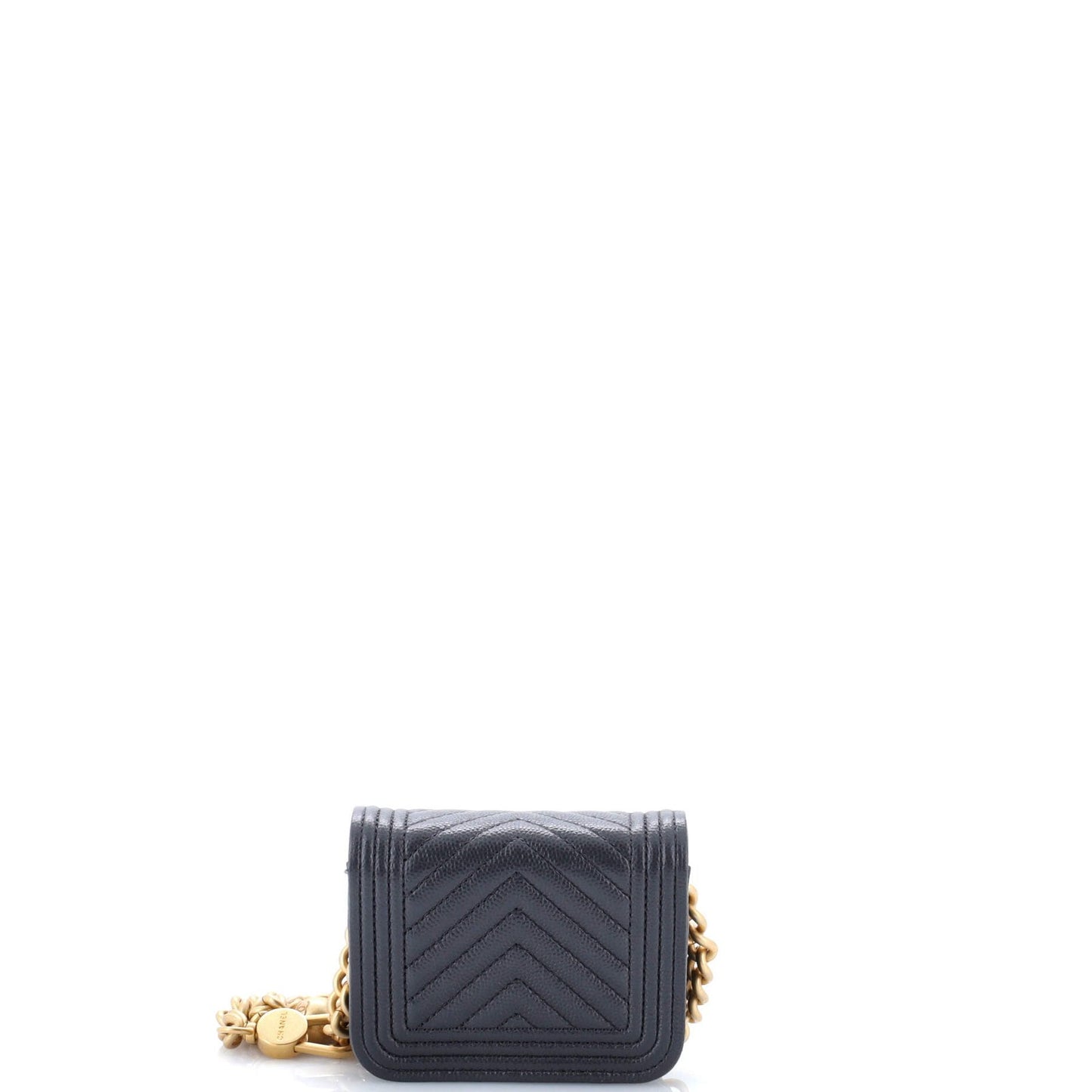 Chanel Boy Flap Chain Belt Bag Chevron Caviar