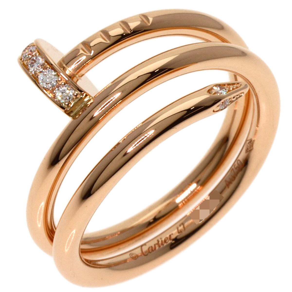 Cartier Ring Juste Un Clou Double Diamond #47 K18
