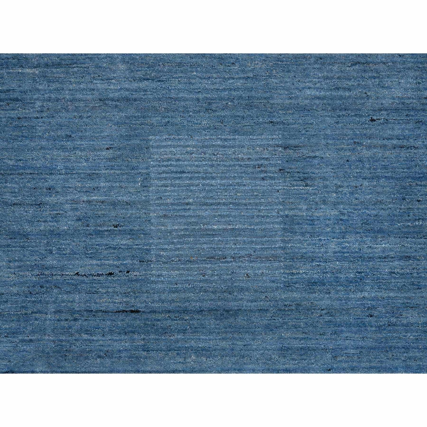 5'X7'1" Denim Blue Hand Loomed Modern Design Soft And Plush Wool Rug