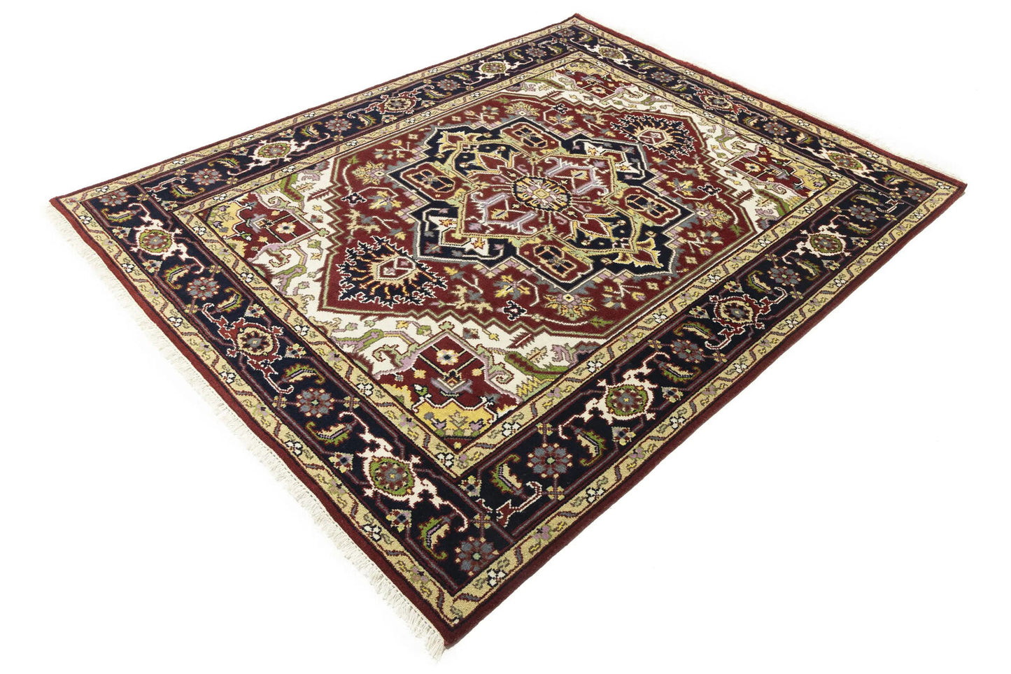 Heriz Serapi Oriental Rug Floral Style Large