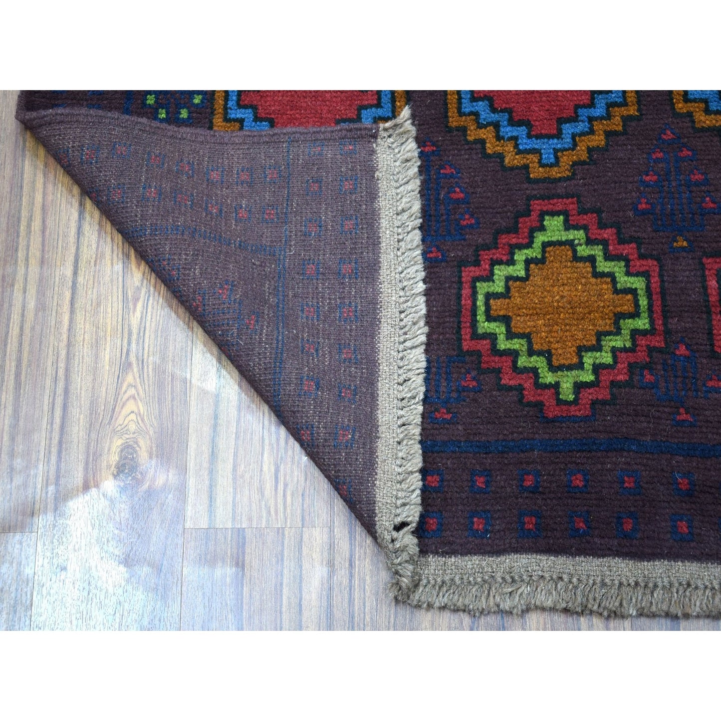 5'10"X7'8" Geometric Design Hand Knotted Wool Colorful Afghan Tribal Rug