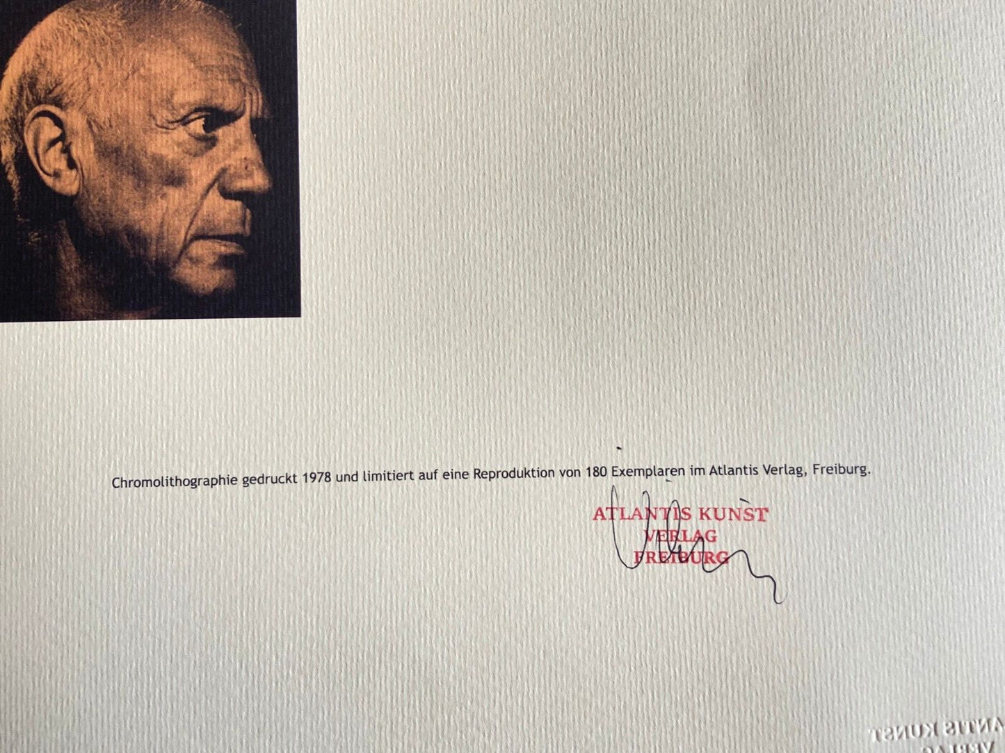 Pablo Picasso Coa Signed In Pen Numbered In