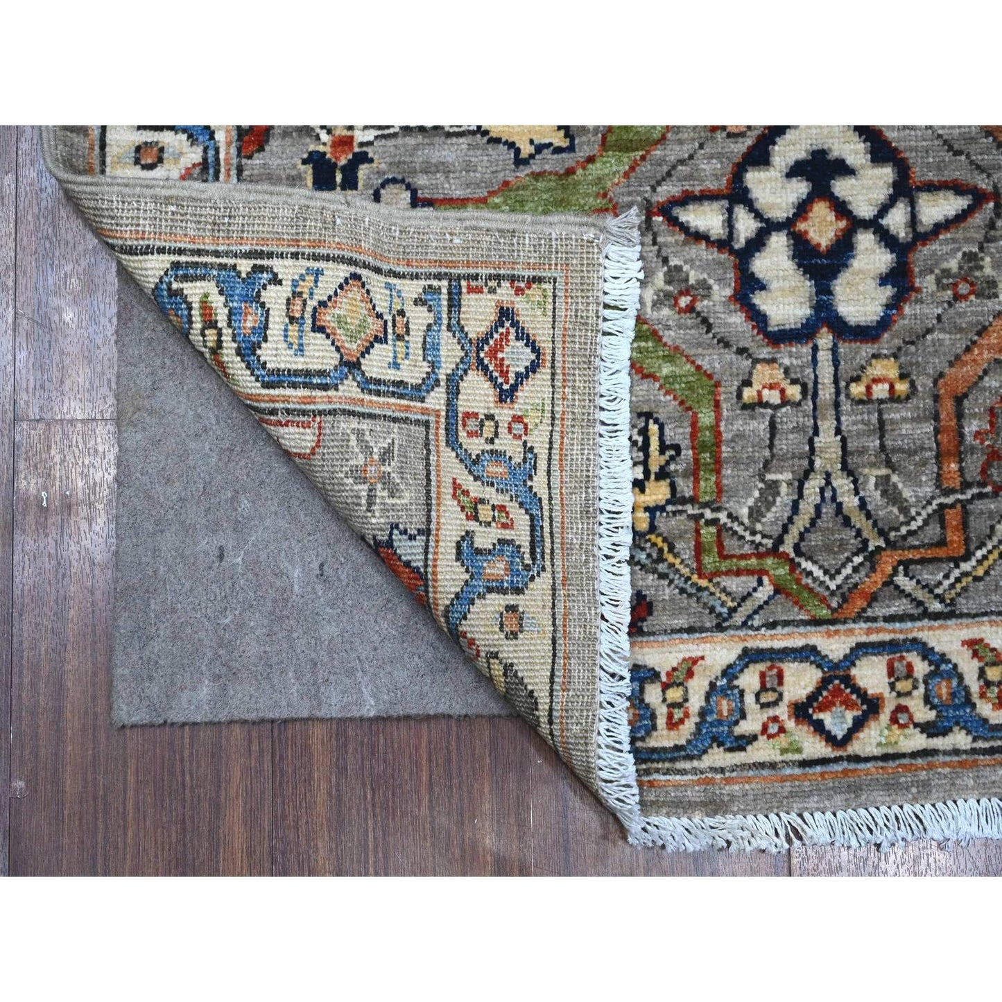 3'X11'10" Gray Hand Knotted Aryana Bidjar Garus Wool Runner Oriental Rug