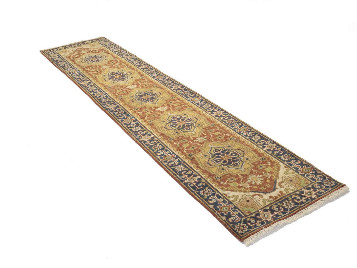 Handmade Serapi Heriz Oriental Runner Rug Floral