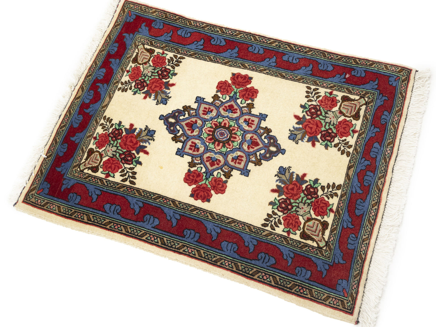 2X3 Ft Handmade Indo-Bidjar Oriental Rug Floral