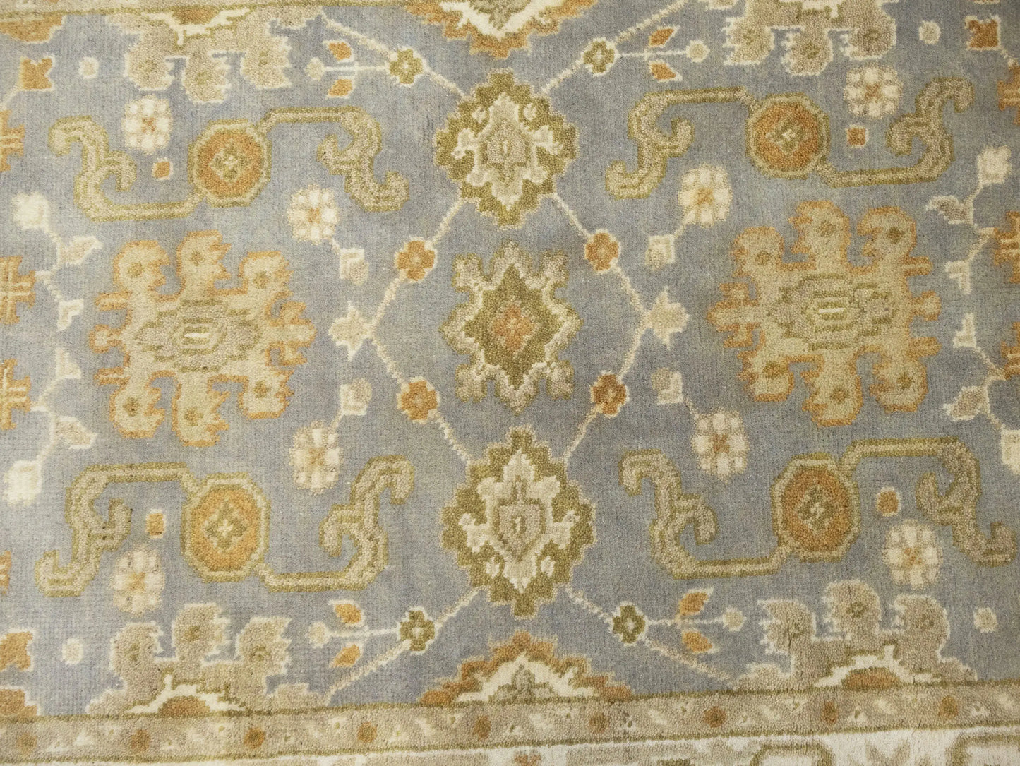 Handmade Classic Oushak Chobi Rug Floral Design