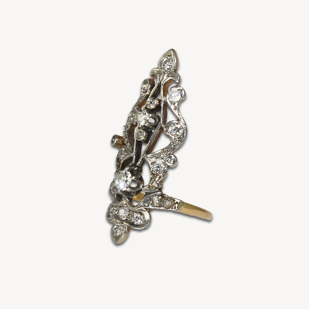 14K Yellow Gold Art Deco 1.0Ct Diamond Women'S