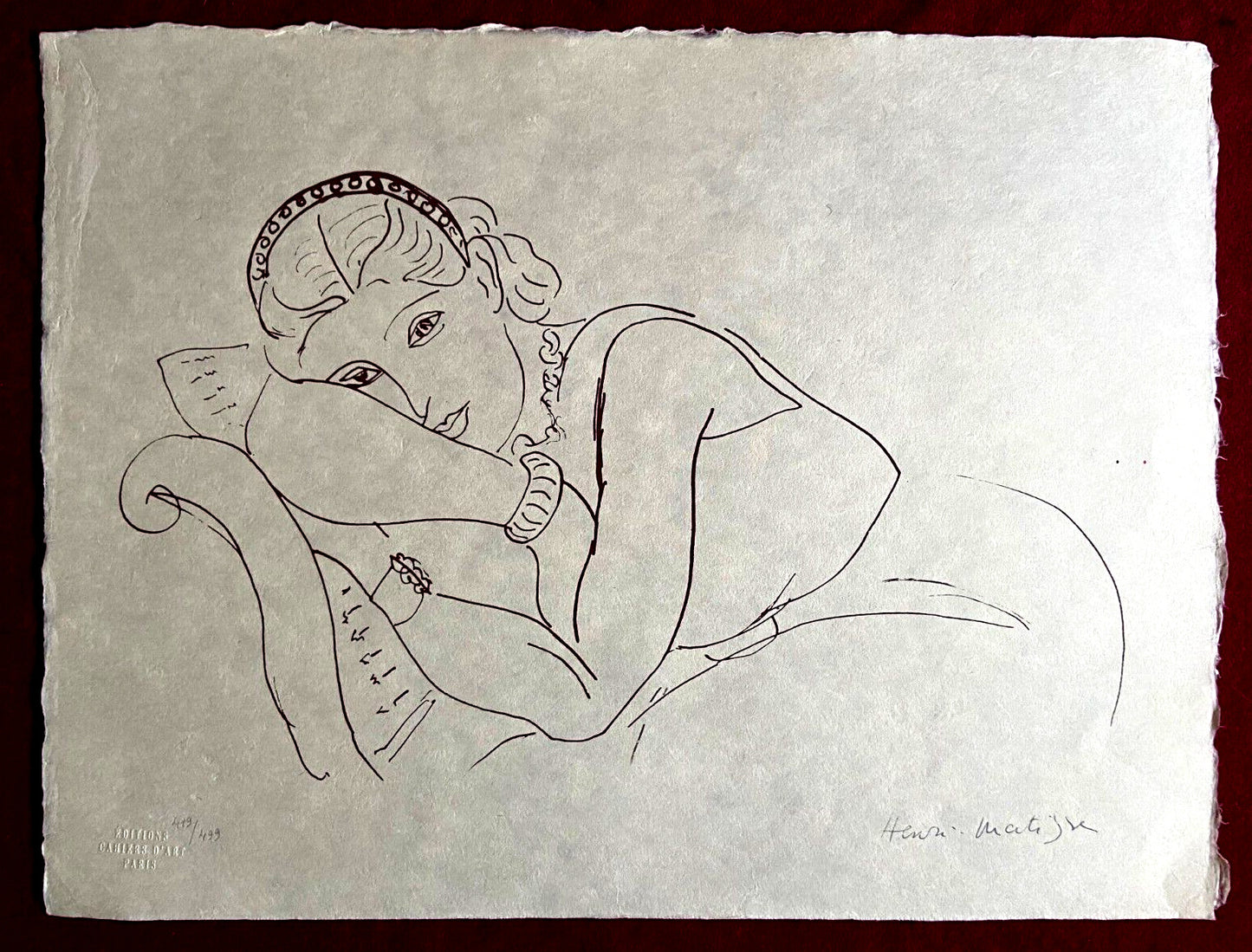 Henri Matisse Lithograph Hand Made Coa Signed