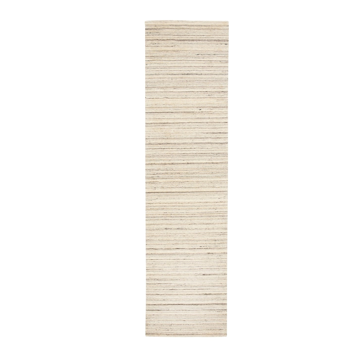 2'6"X9'8" Beige Hand Loomed Organic Wool Modern Runner Oriental Rug