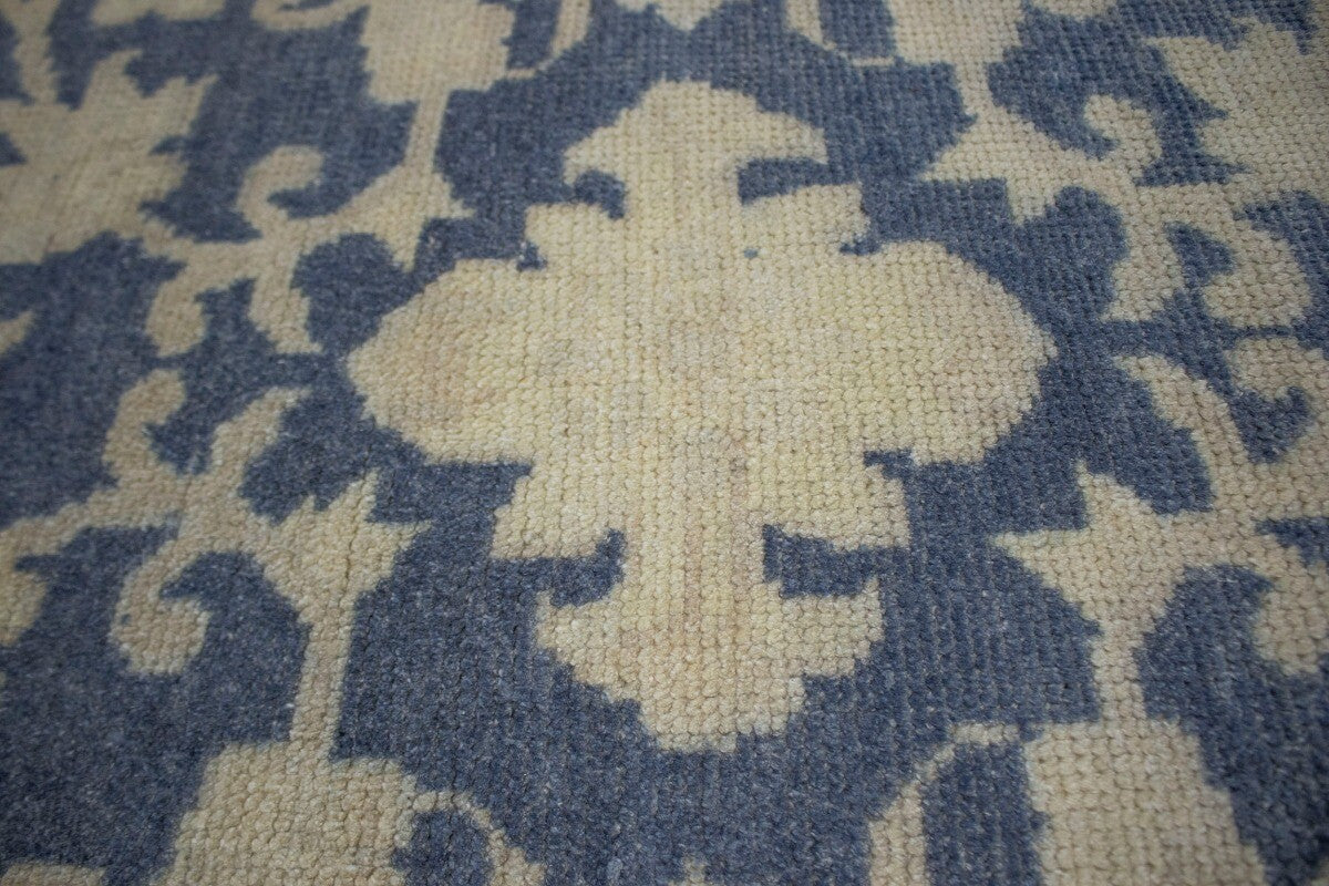 Handmade Wool Oriental Rug Large Slate Blue