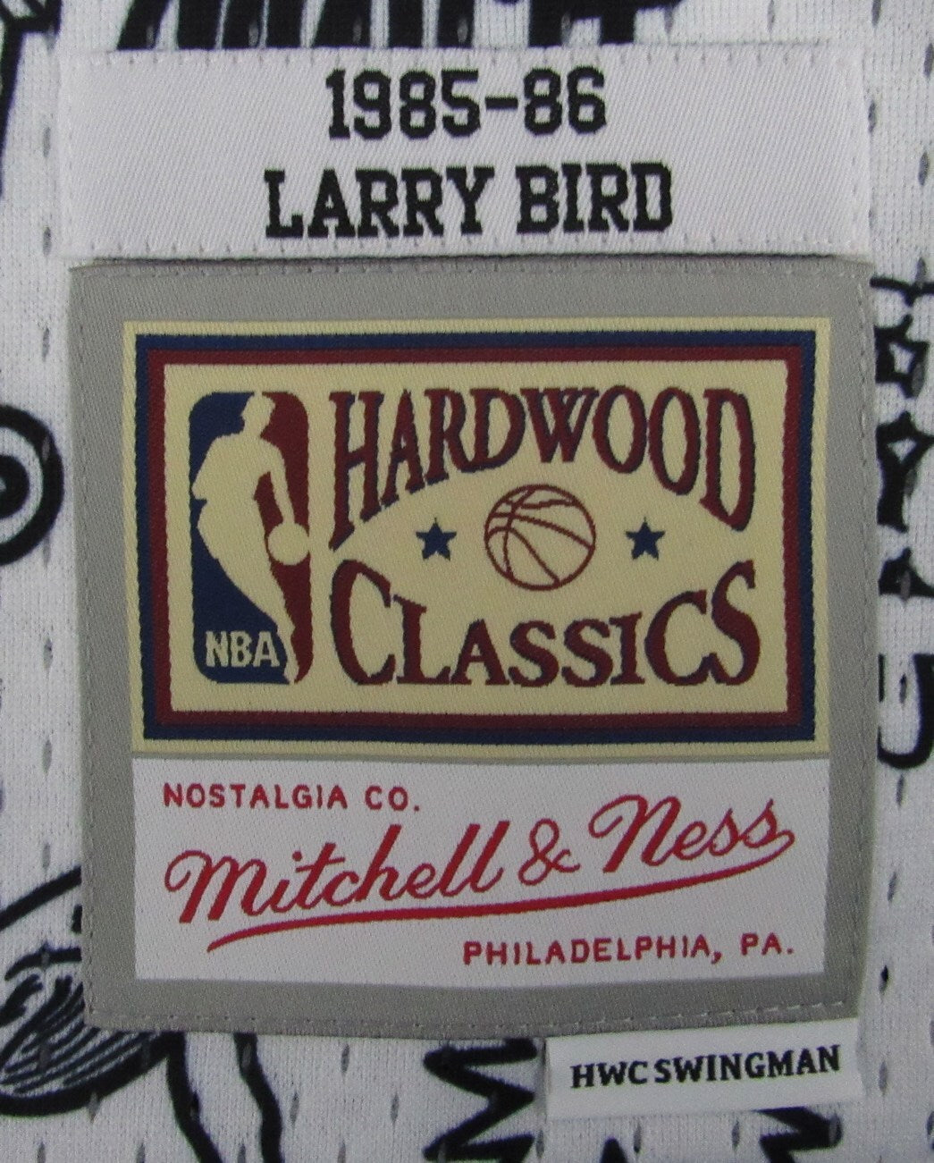 Larry Bird Autographed White Doodle Mitchell &