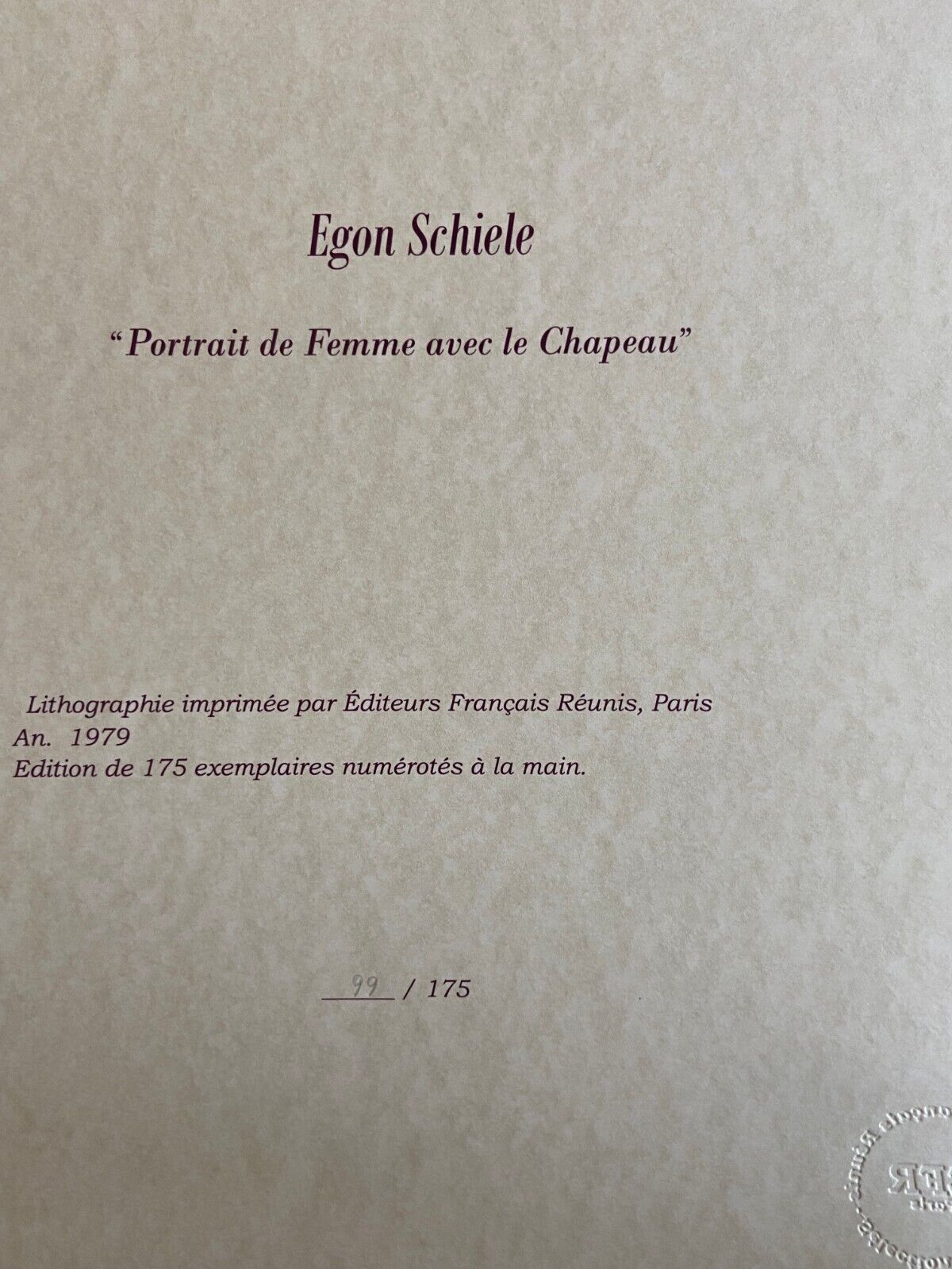 Egon Schiele Lithograph (Edvard Munch Amedeo Modigliani Franz Marc Balthus)
