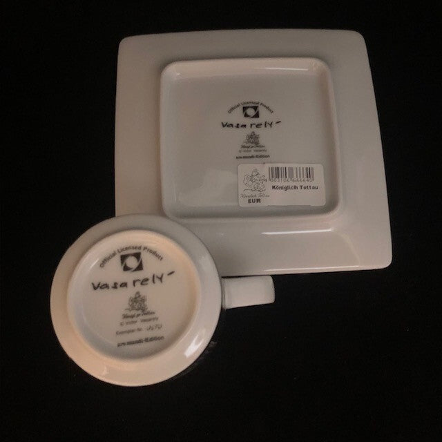Unused Victor Vasarely Art Plate Cup & Saucer