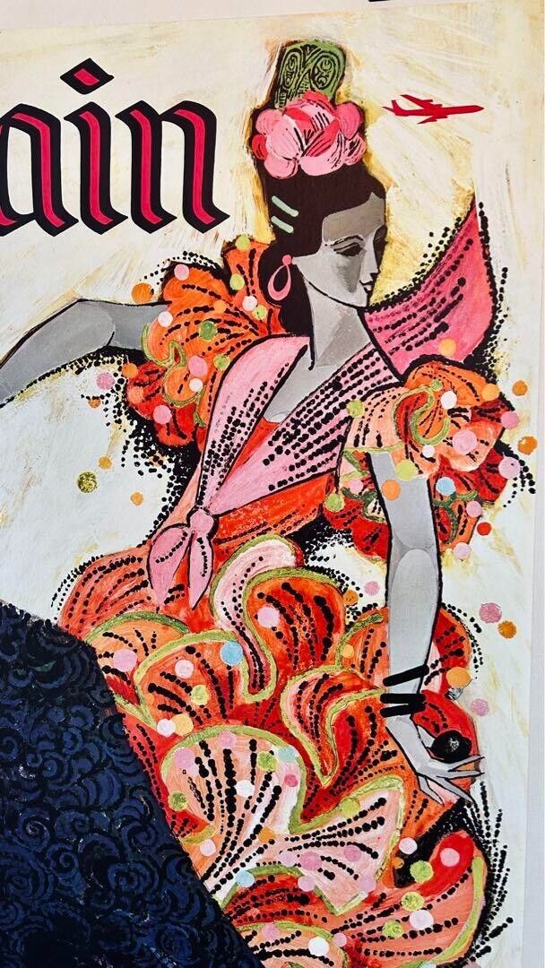 Trans World Airlines Original Vintage Poster - Spain Fly Twa Lithograph Usa