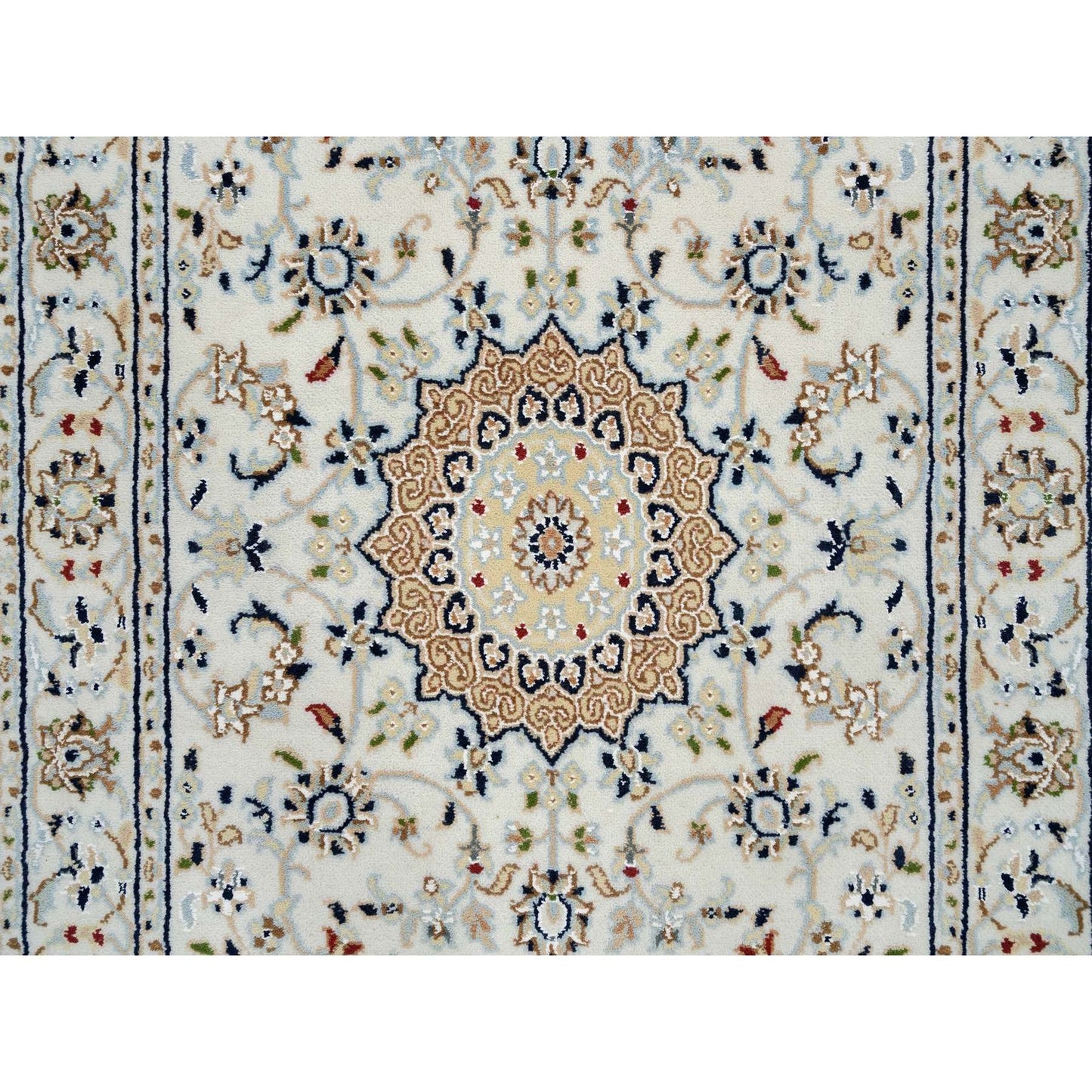 2'9"X26'2" Ivory 250 Kpsi Wool Hand Knotted Nain Xl Runner Rug