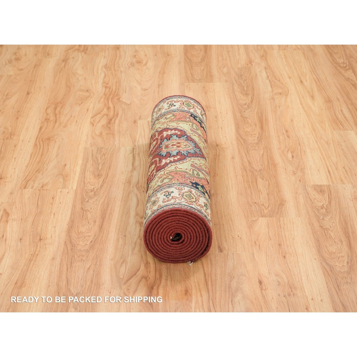 2'7"X12' Red Fine Heris Re-Creation Wool Hand Knotted Runner Rug