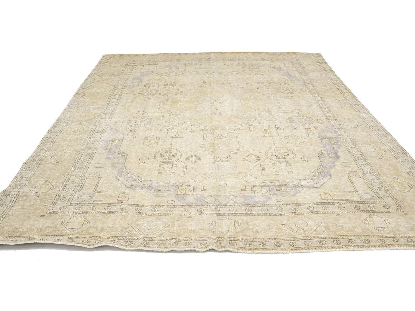 Semi-Antique Handmade Floral Oriental Rug Vintage