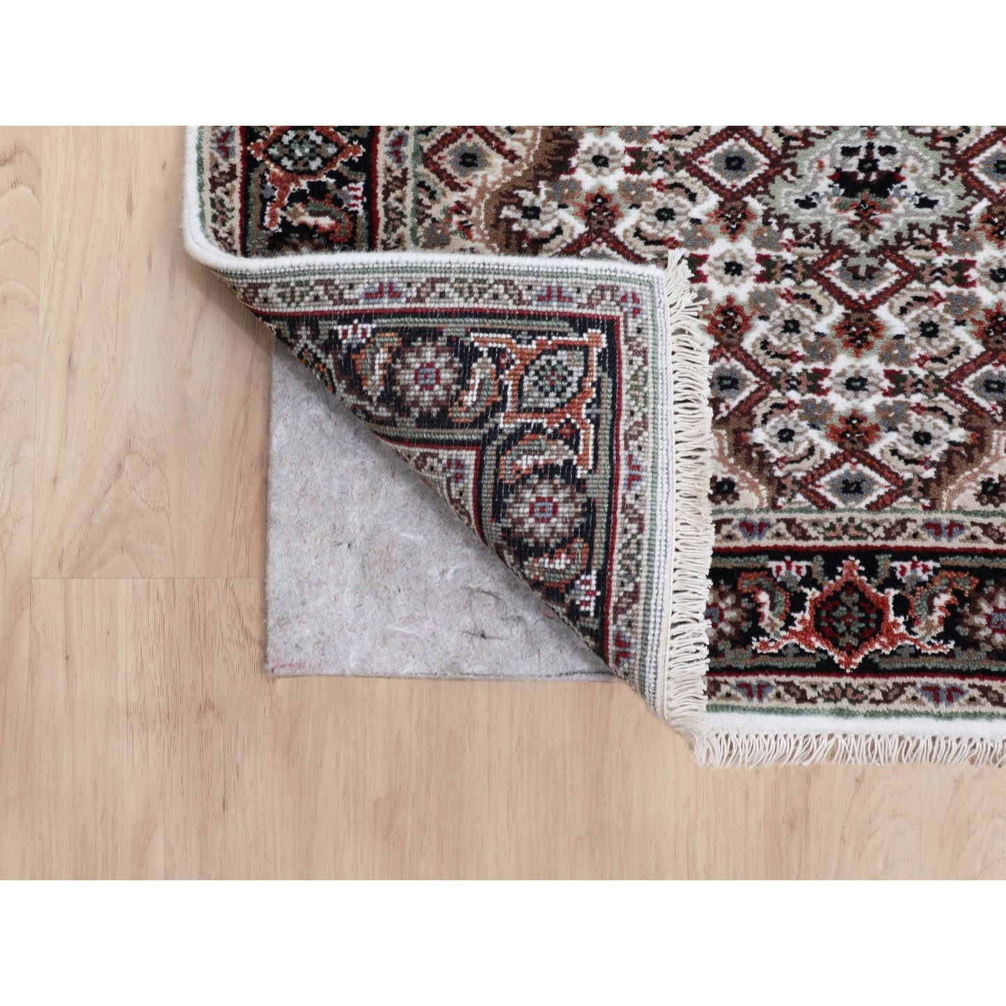 2'8"X10'1" Ivory Mahi Fish Design Wool And Silk Hand Knotted Runner Rug