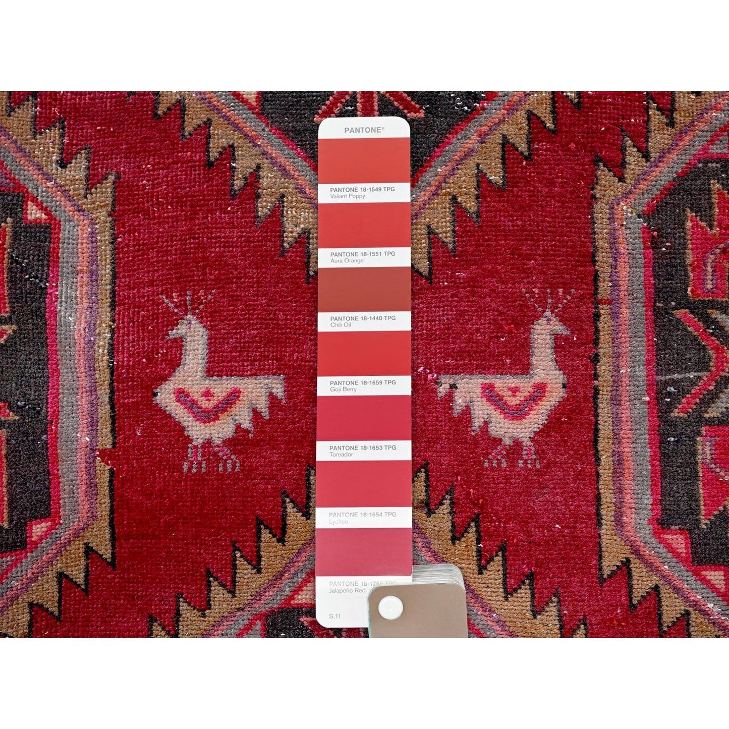 2'7"X9'5" Red Vintage Zoroastrian Khamadan Wool Hand Knotted Runner Rug