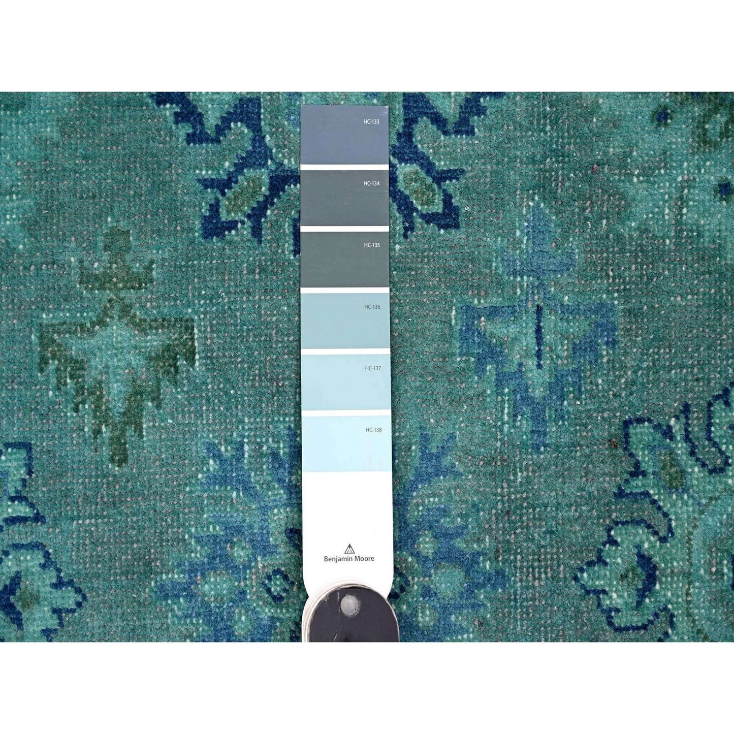 8'X9'8" Bayern Blue 100% Wool Overdyed Kazak Leaf Design Hand Knotted Rug
