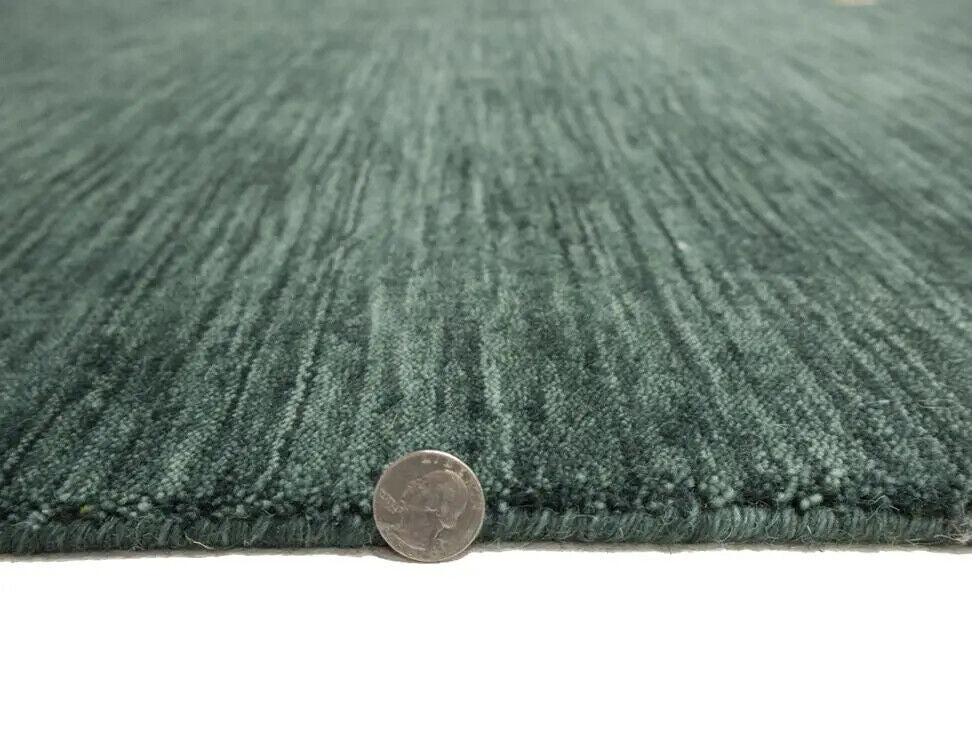 Handmade Dark Green Gabbeh Modern Rug Tribal
