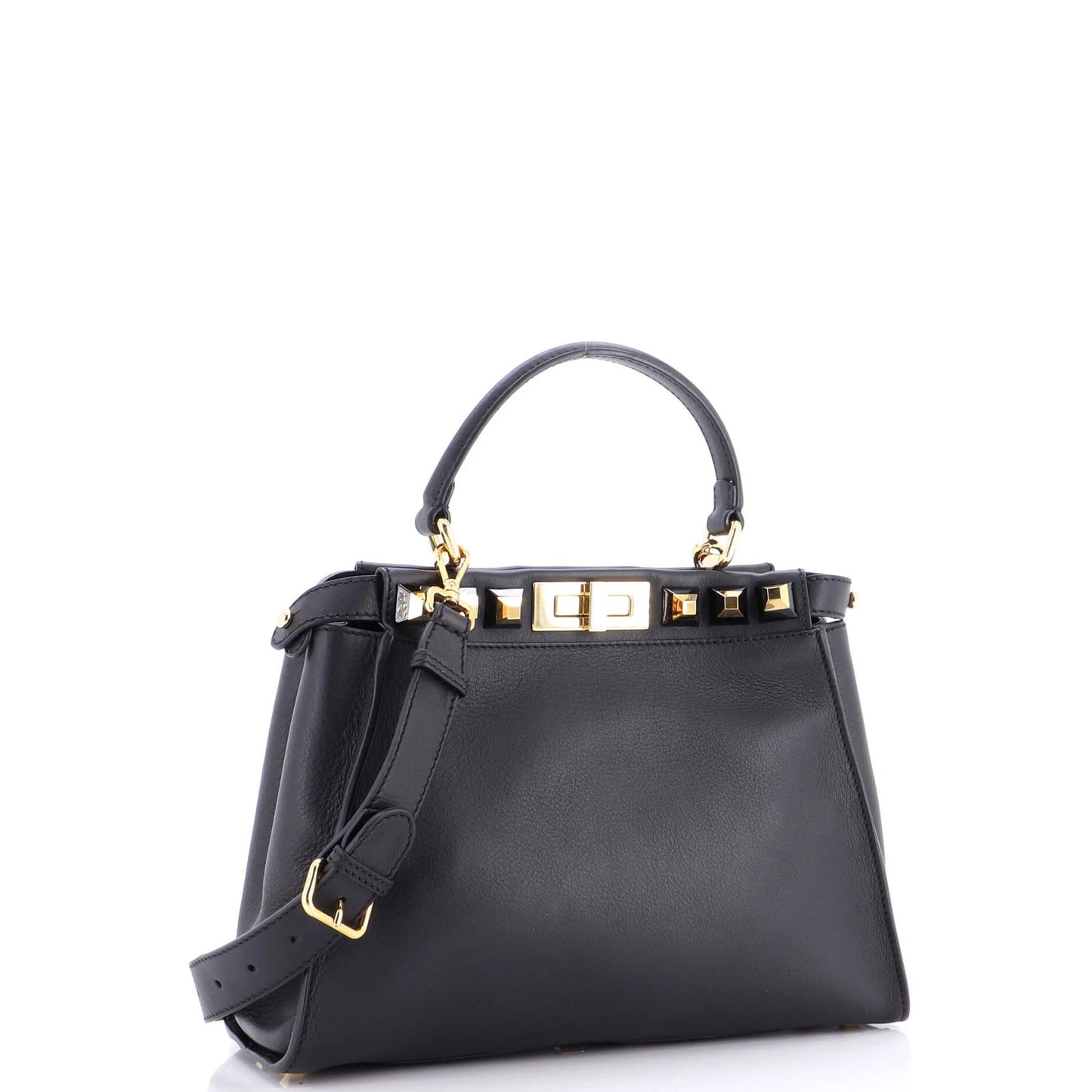 Fendi Peekaboo Bag Leather With Studded Detail Regular