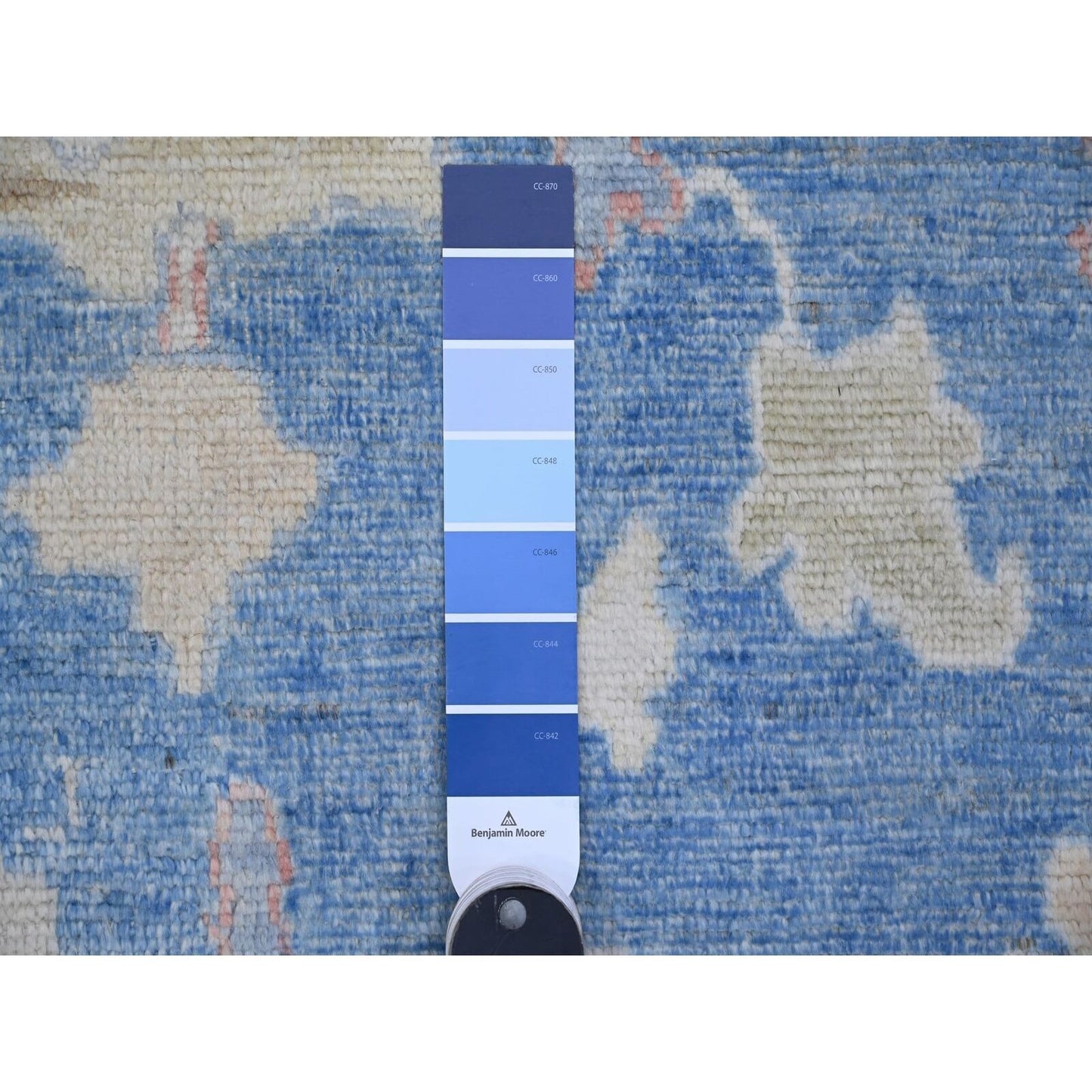 9'X12'2" Denim Blue Afghan Angora Oushak Natural Dyes Oriental Rug