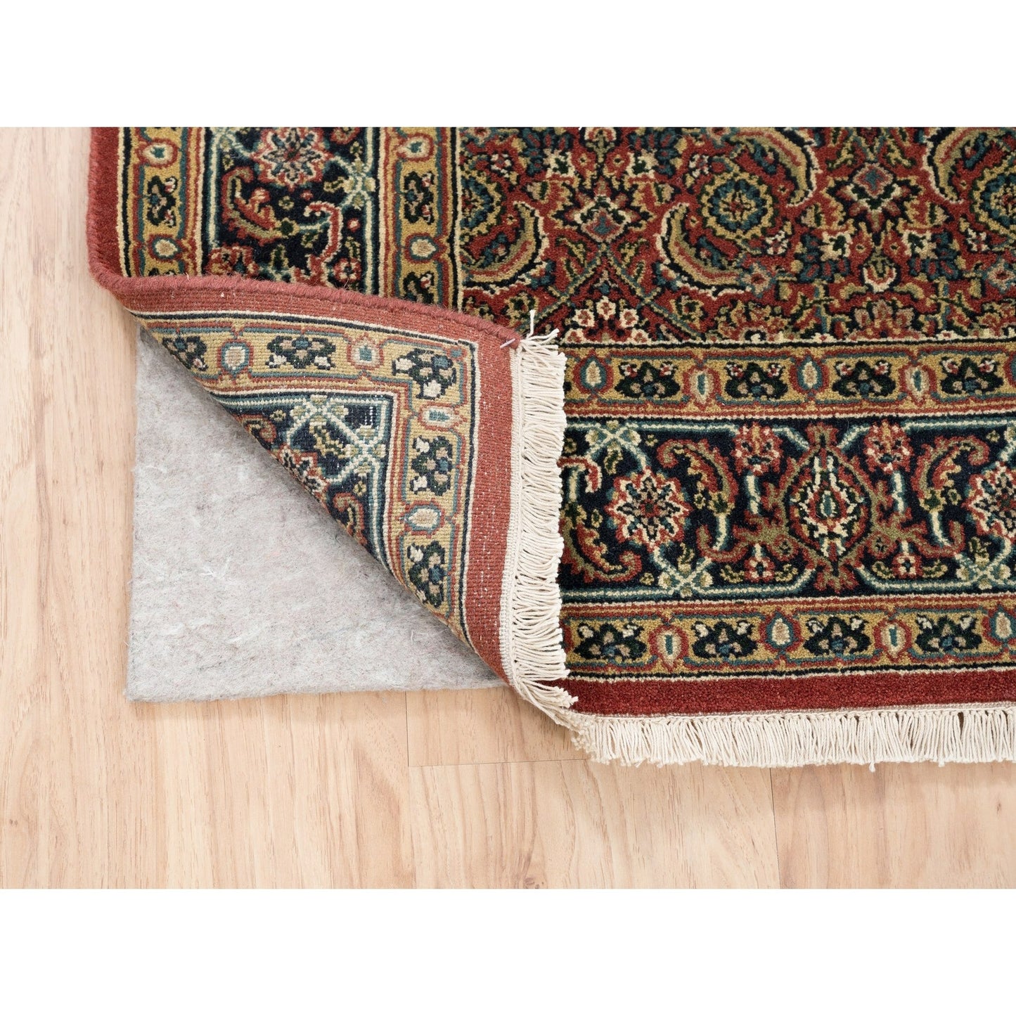 4'1"X6'1" Herati Red New Zealand Wool 250 Kpsi Hand Knotted Rug