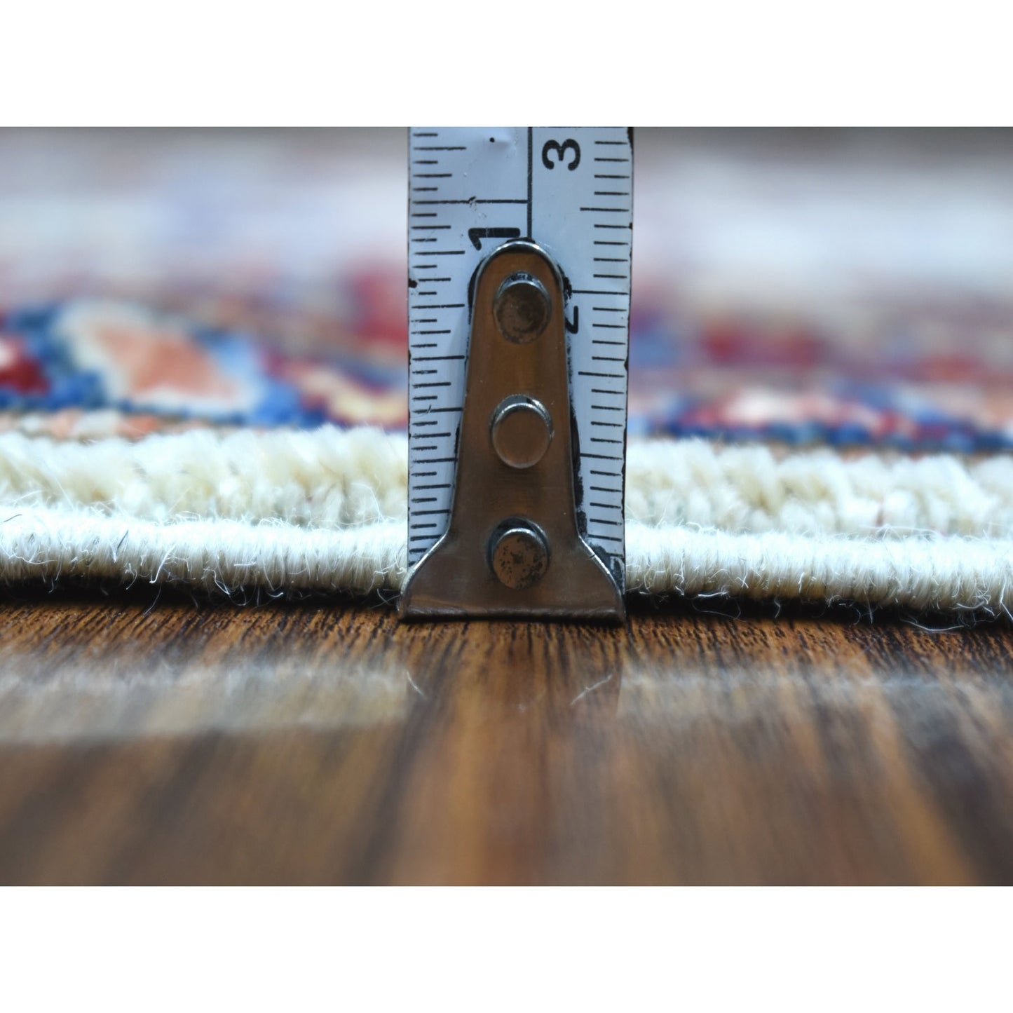 2'1"X2'10" Hand Knotted Super Kazak Soft Afghan Wool Ivory Mat Rug