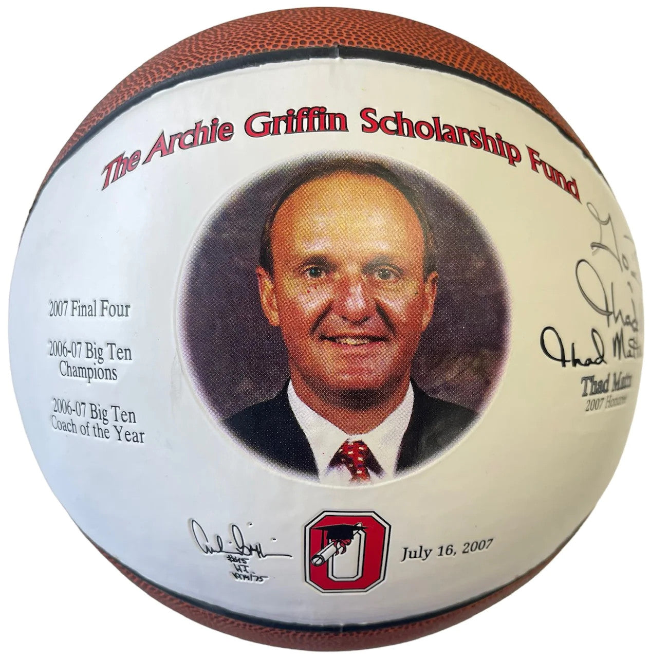 Thad Matta Autographed Ohio State Comemorative Basketball