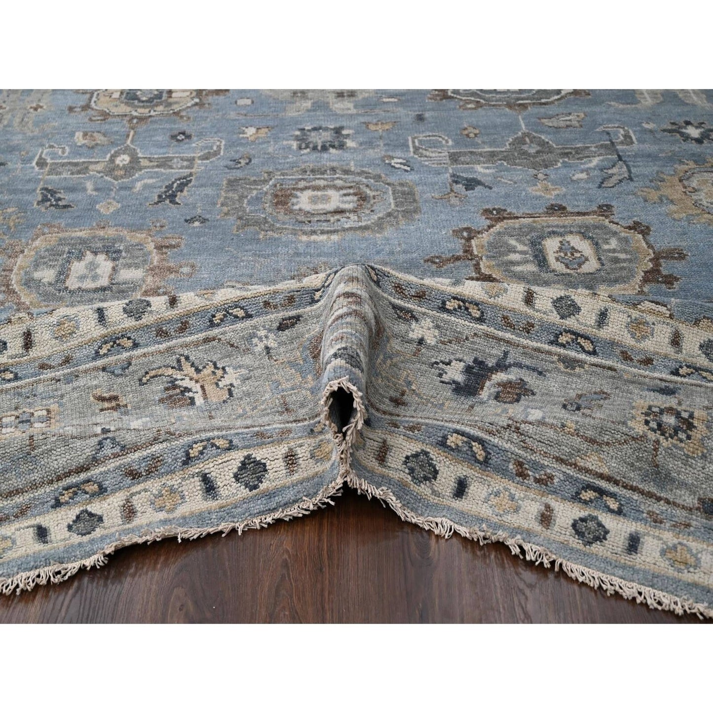 11'9"X14'10" Silver,Hand Knotted,Oushak Design,Oversized Oriental Rug