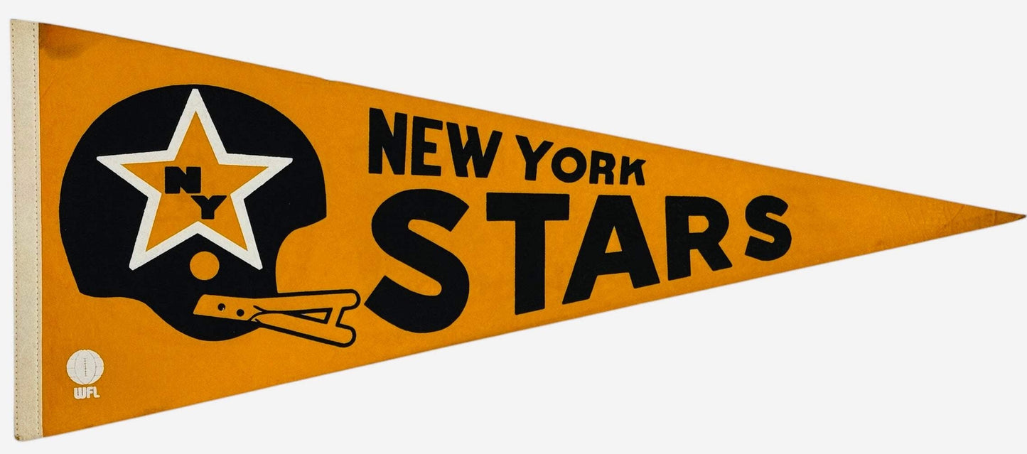 1970'S New York Stars Wfl Large Pennant Banner