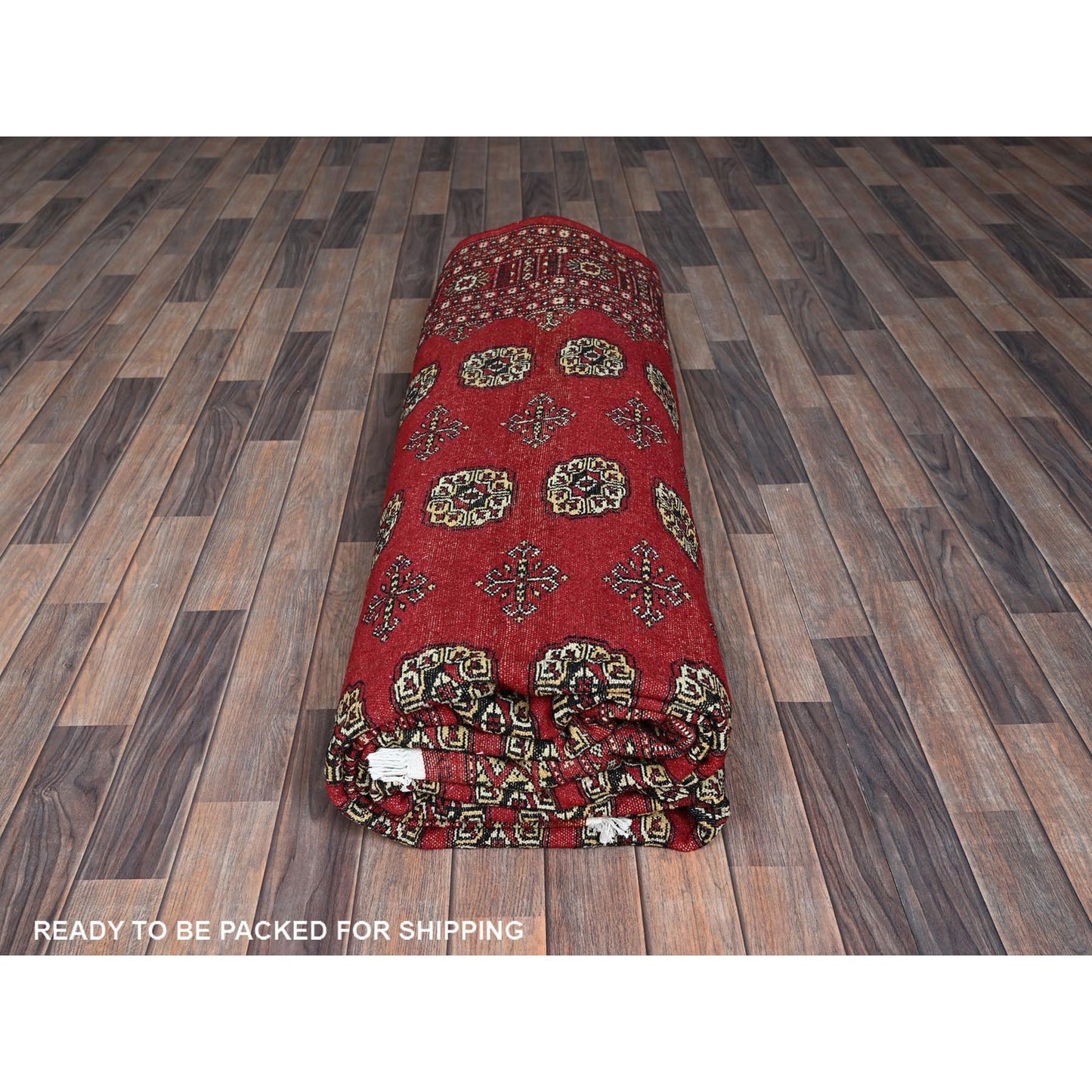 9'2"X12'4" Scarlet Red Princess Bokara Soft Wool Hand Knotted Rug