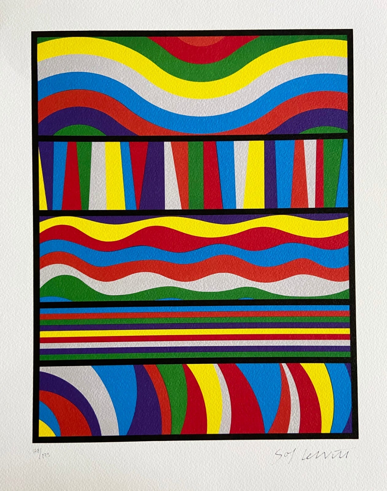 Sol Lewitt Lithograph Coa Signed Numbered O