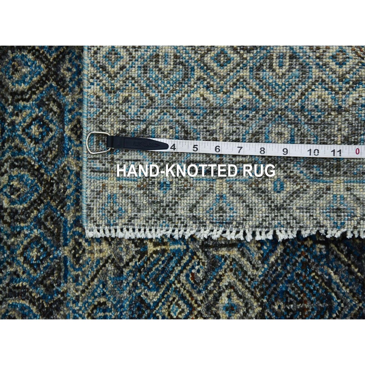 2'6"X6'1" Blue 100% Wool Hand Knotted Kohinoor Herrita Design Runner Rug