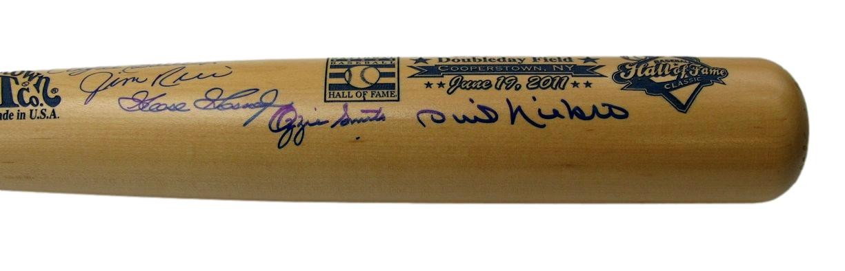 2011 Hof Classic Game Cooperstown Bat Signed By 6 Gossage Rice Jsa Steiner 96265