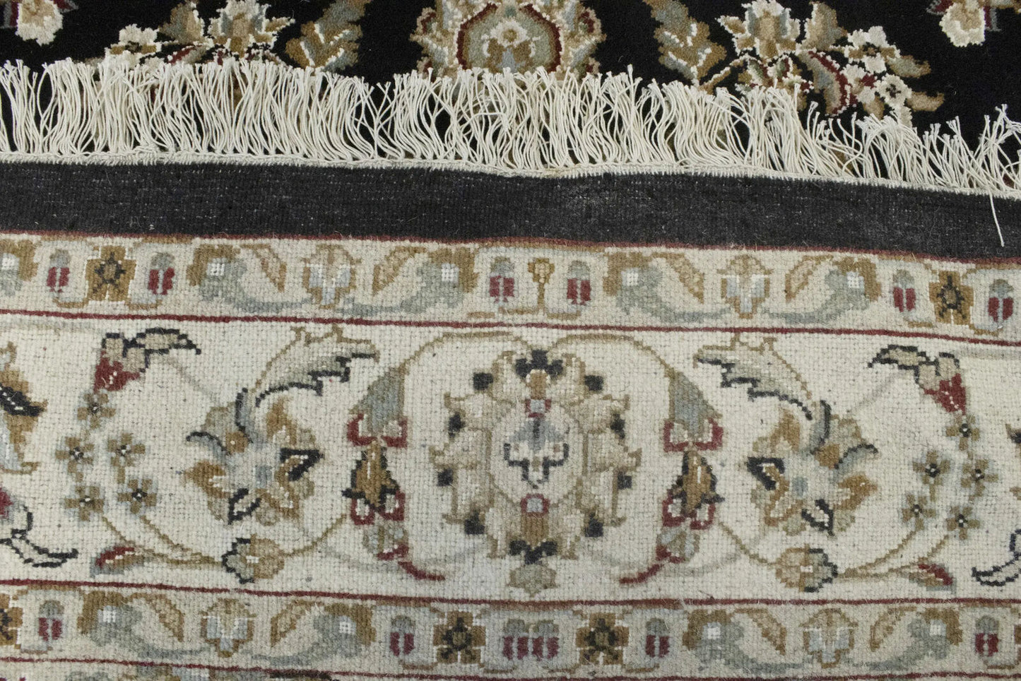 Handmade Indo-Nain Oriental Area Rug Floral