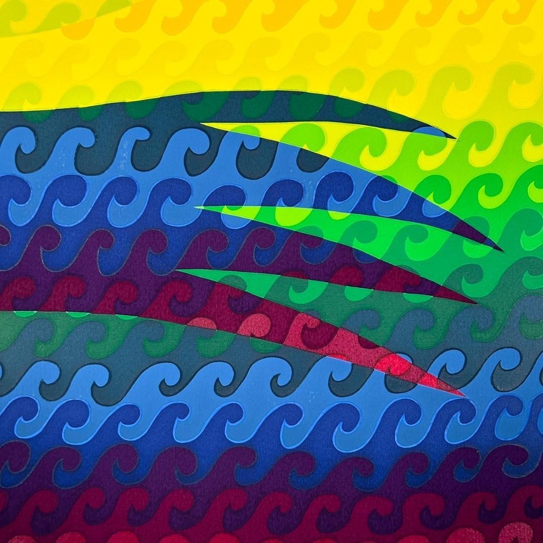 Ay-O Signed Silkscreen "Transparent Bird-Wave" 1982 Limited Ed. 15/80 Rainbow