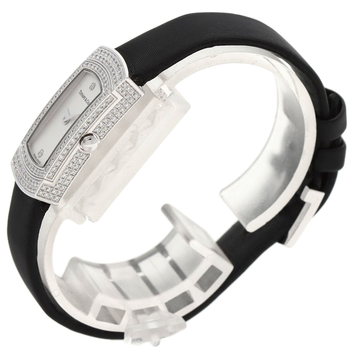 Tiffany&Co. Cocktail Watch Full Diamond Watches K18 White Gold/Leather Ladies