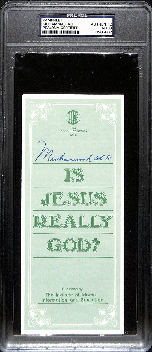 Muhammad Ali Signed/Autographed 8.5X3.5 Islamic Pamphlet Slab Psa/Dna 193452