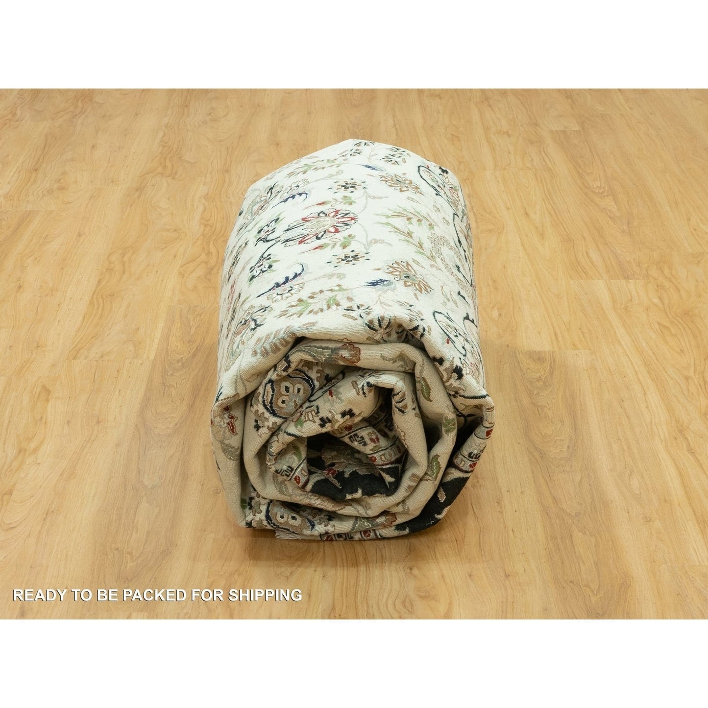 9'X12'2" Snowbound White Hand Knotted Nain 250 Kpsi Design 100% Wool Rug