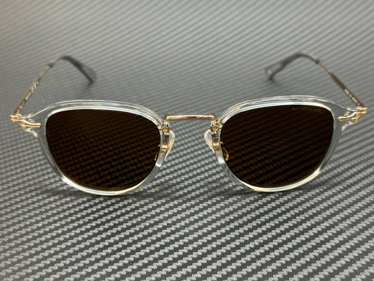 Mont Blanc Mb0336S 003 Grey Brown Unisex 48 Mm