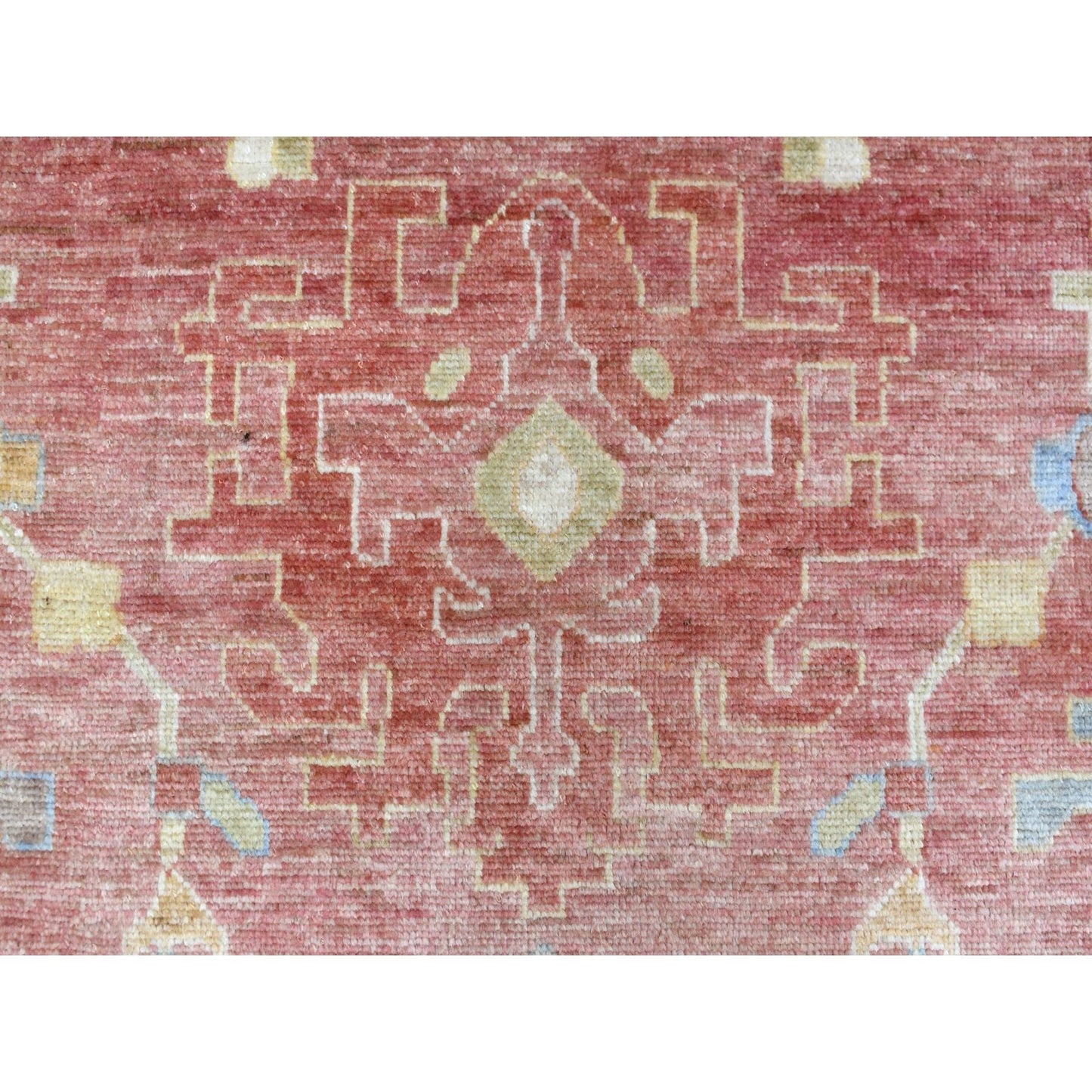 11'10"X14'3" Red Afghan Angora Oushak Wool Hand Knotted Oversized Rug
